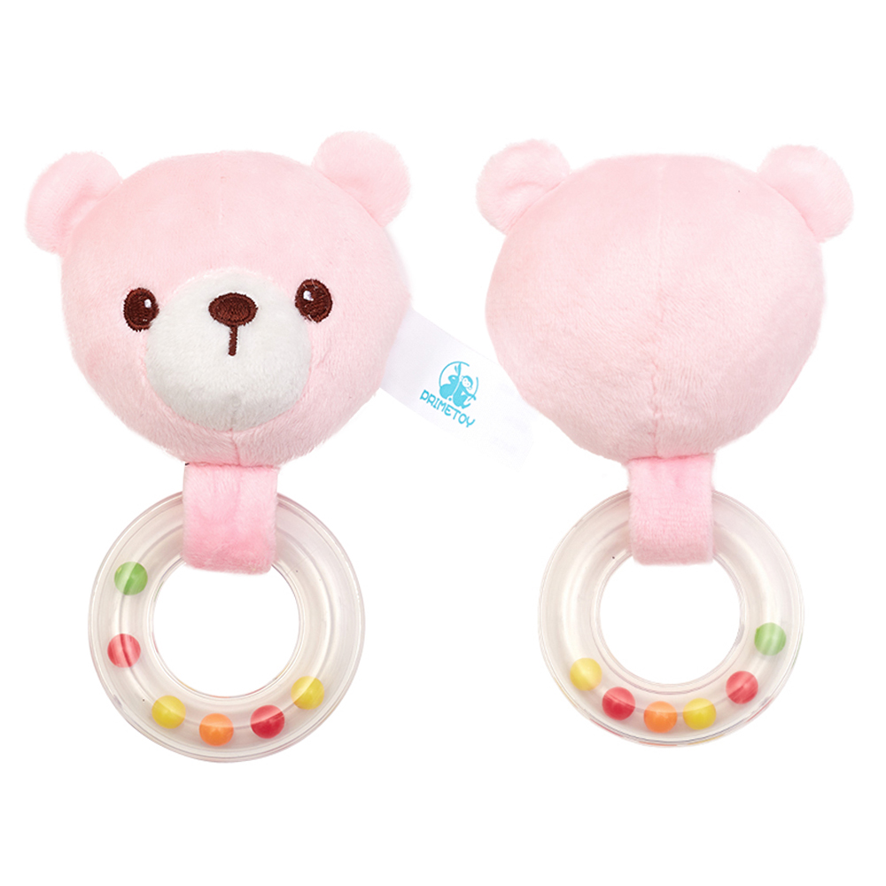 Custom Handmade Cartoon Animal Head Funny Lovely Soft Stuffed Plush Toy Rattle Baby Rattles For Baby