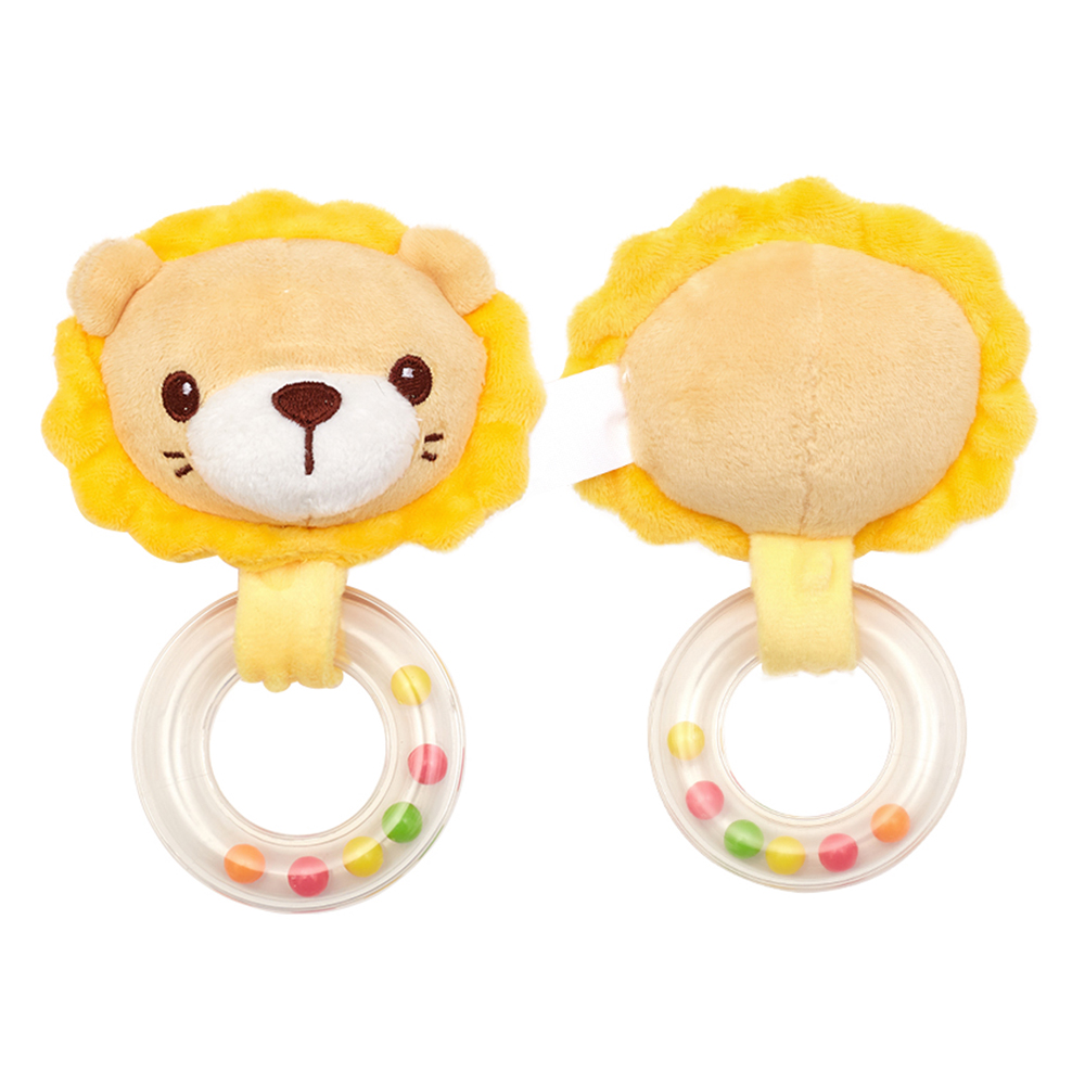 Custom Handmade Cartoon Animal Head Funny Lovely Soft Stuffed Plush Toy Rattle Baby Rattles For Baby