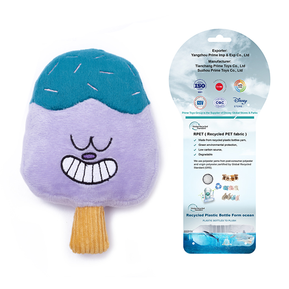 Manufacturer ODM Custom Training Dog Ice Cream Toys Plush Squeaky Toys for Pet