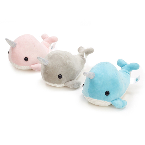 Cartoon Soft Little Blue Whale Plush Toys Stuffed Sea Animals Narwhal Pillow Lovely Dolls