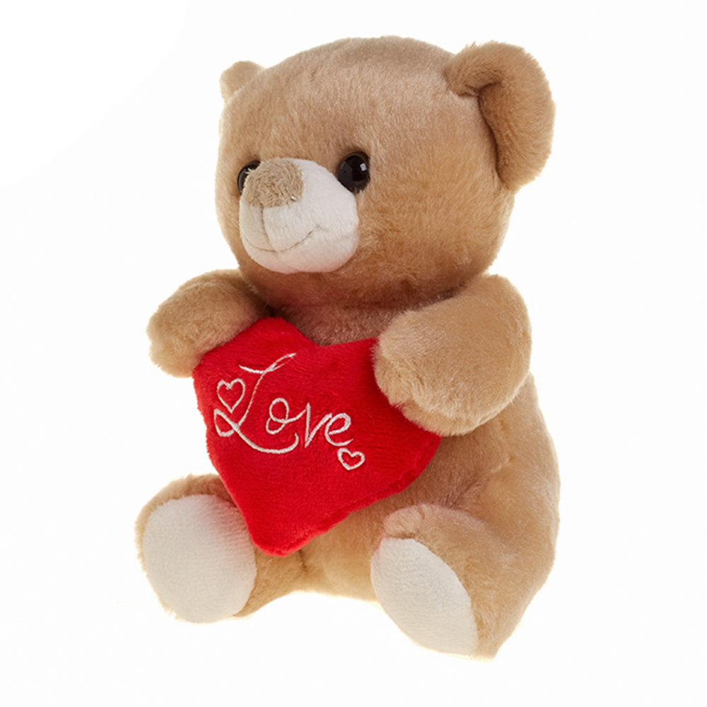 Cheap Plush Stuffed Teddy Bears With Red Heart Valentine Day Gift For Girlfriends