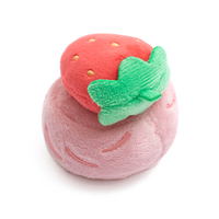 Lovely Red And Pink Plush Strawberry Dog Toy Funny Dog Chew Toys Squeaky for Small Pets