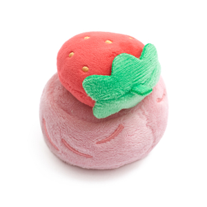 Lovely Red And Pink Plush Strawberry Dog Toy Funny Dog Chew Toys Squeaky for Small Pets