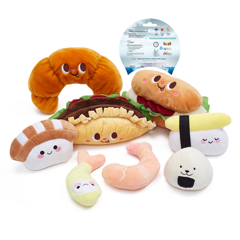 Wholesale Custom Fast Food Lunch Pack Design Soft Stuffed Plush Dog Toys Squeaky Pet Toy