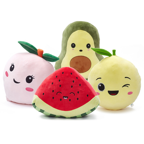 Wholesale Kawaii Custom Soft Stuffed Fruit Shape Plush Toy Pillow Baby Sleeping Kids Toy
