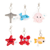 Mini Crab Octopus Starfish Shark Stuffed Sea Animal Toys Cute Plush Toy Keychain