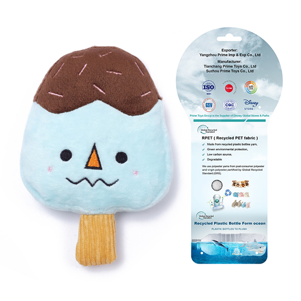 Manufacturer ODM Custom Training Dog Ice Cream Toys Plush Squeaky Toys for Pet