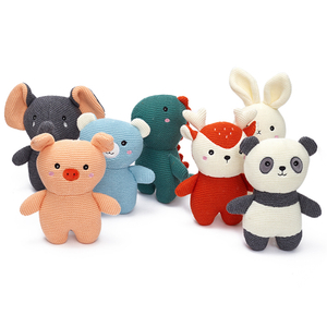 Cute Hand Crochet Cotton Stuffed Animal Doll Cartoon Custom Knitted Amigurumi Crochet Plush Toys
