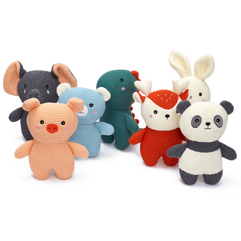 Cute Hand Crochet Cotton Stuffed Animal Doll Cartoon Custom Knitted Amigurumi Crochet Plush Toys