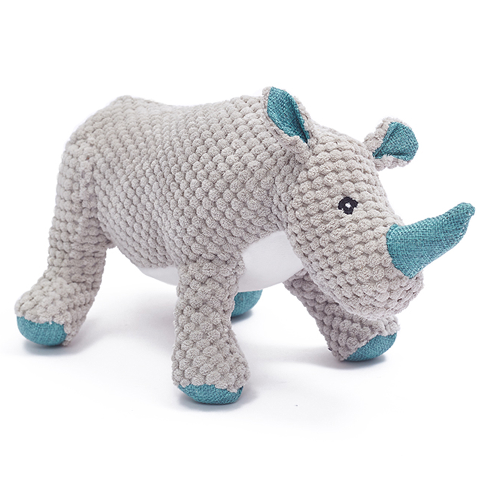 New Dog Toy Plush Rhino Shape Pet Dog Bite Chew Toys Set
