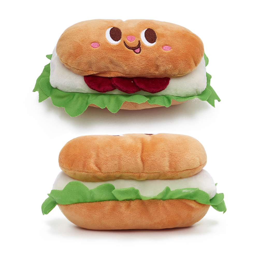 Wholesale Custom Fast Food Lunch Pack Design Soft Stuffed Plush Dog Toys Squeaky Pet Toy