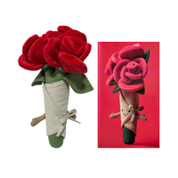 Hand Held Flower Plush Toys a Bouch of Rose Flower Bouquet for Girlfriend Creative Valentine's Day Presents