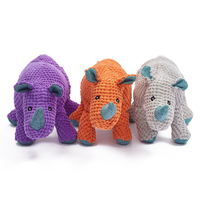 New Dog Toy Plush Rhino Shape Pet Dog Bite Chew Toys Set
