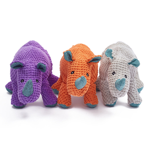 New Dog Toy Plush Rhino Shape Pet Dog Bite Chew Toys Set