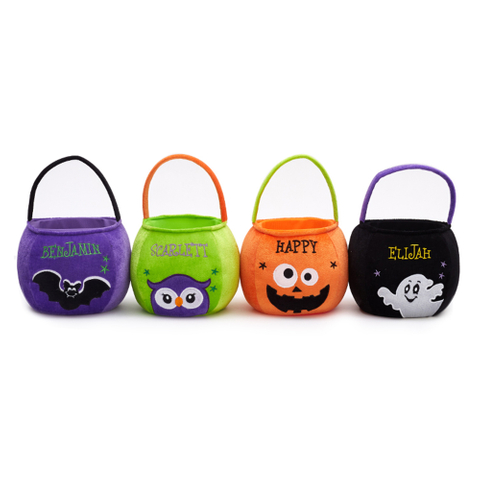 Halloween Treat Bag Non Woven Pumpkin Spider Embroidery Halloween Pumpkin Basket