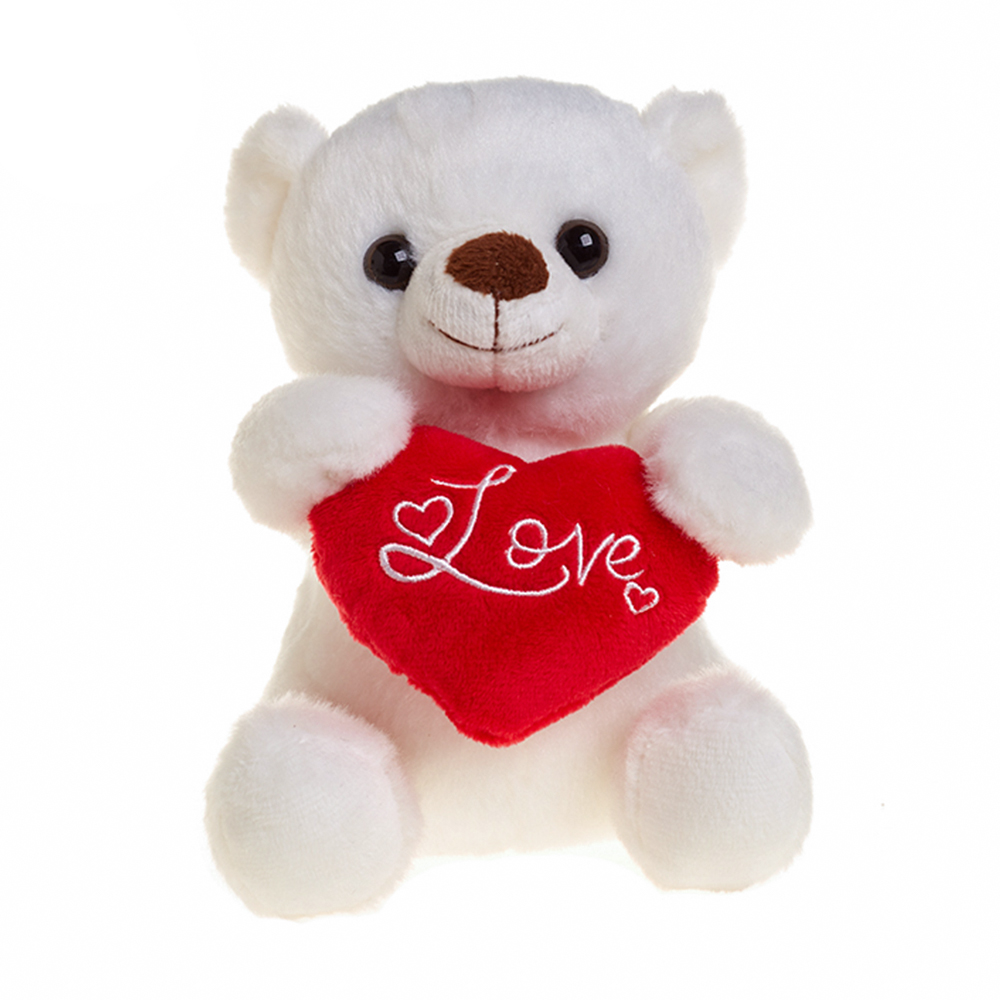 Cheap Plush Stuffed Teddy Bears With Red Heart Valentine Day Gift For Girlfriends