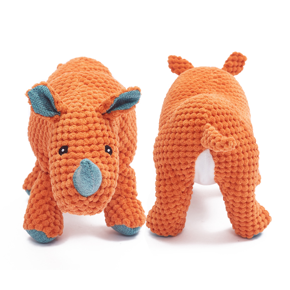 New Dog Toy Plush Rhino Shape Pet Dog Bite Chew Toys Set