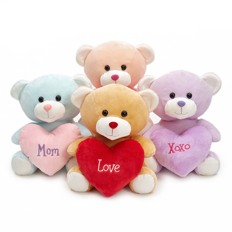 Oem Odm Valentine Stuffed Bears Wholesale Love Heart Plush Toy Teddy Bear For Gifts